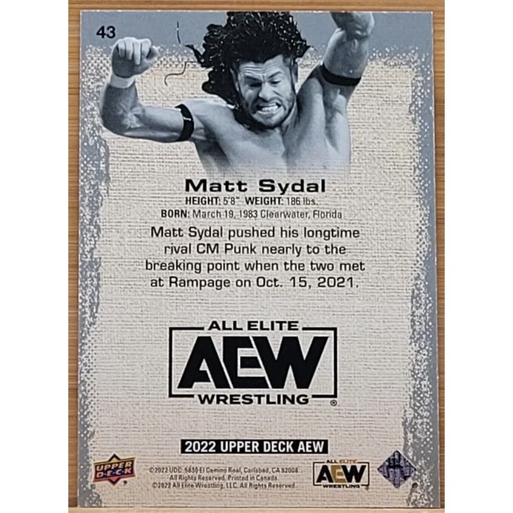 2022 UPPER DECK AEW MATT‎ SYDAL DYNAMITE #D/299